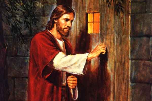 Jesus knocking on a door